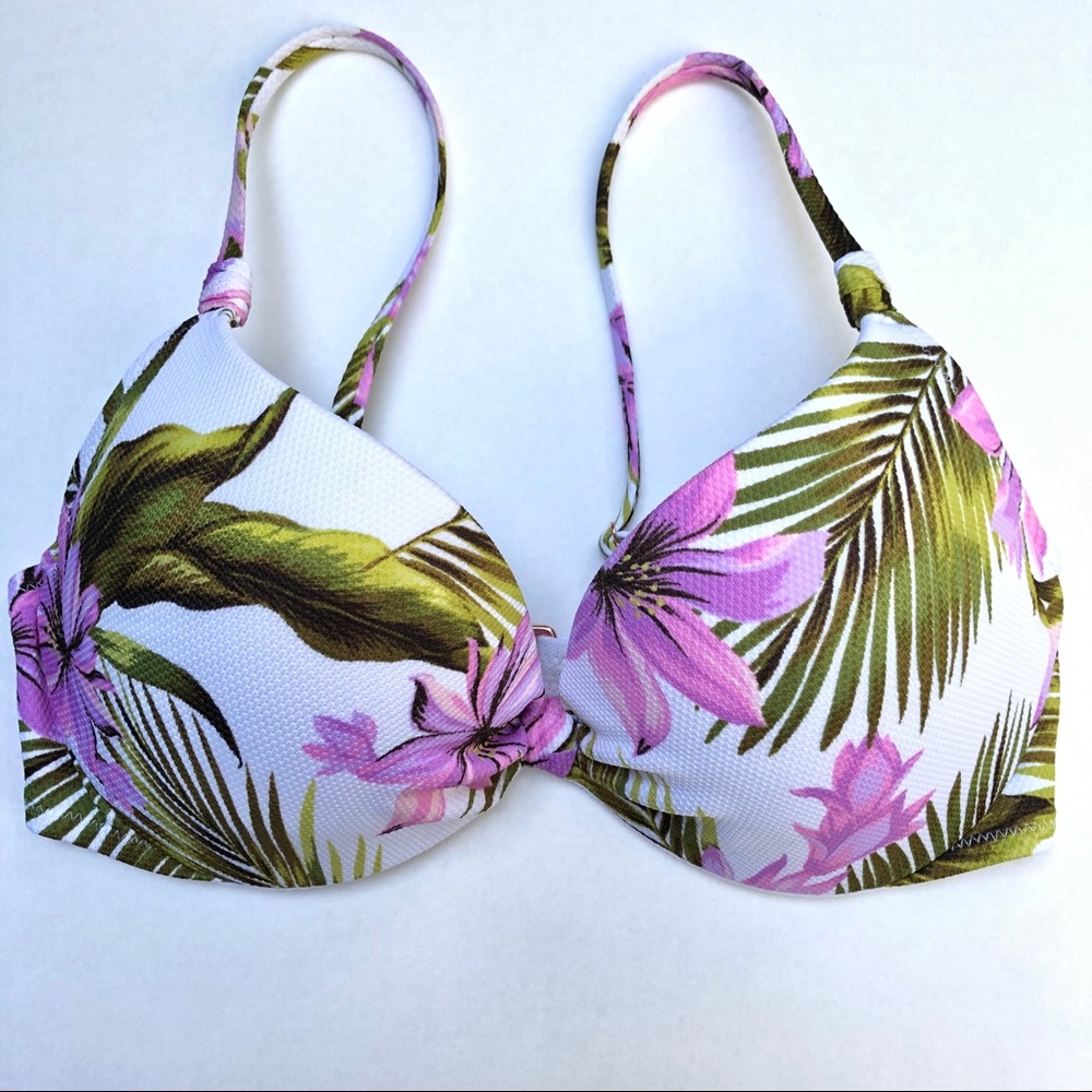 Shade & Shore Pink Floral Bikini Top